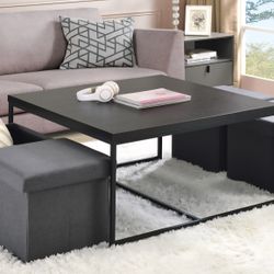 Caitlin Coffee Table W/Ottomans