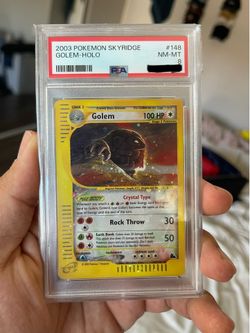 Pokemon Skyridge Holo Crystal Golem PSA 8