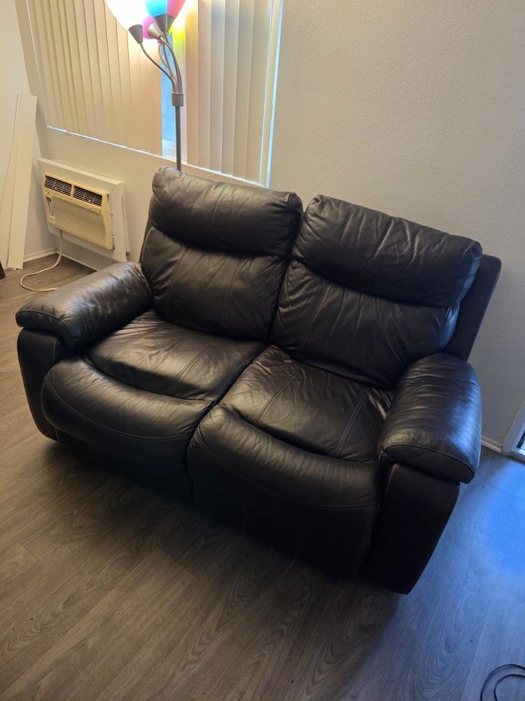 Brown Leather Joint Recliner