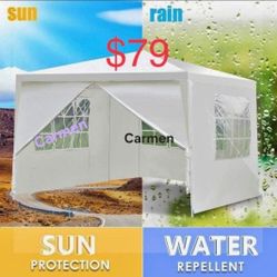 10x10 White Gazebo Wedding Party Tent Canopy With Windows & Sidewalls - (FOR SALE)