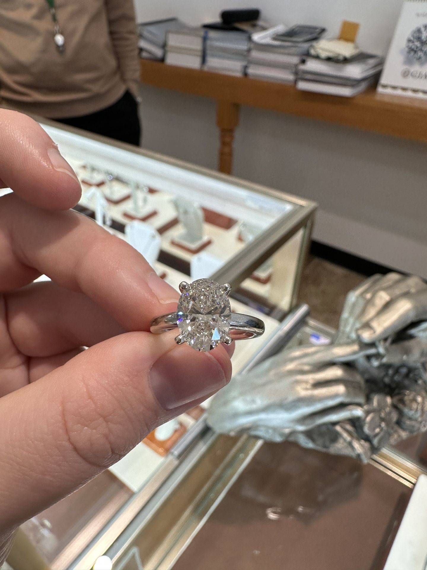 Originally $20,000 Slightly Over 3 Carat Lab Diamond Ring 