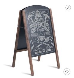 31.5'' Wood A-Frame Chalkboard Menu Sign Board Sidewalk Wedding Signage