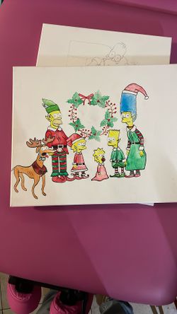 The Simpsons As Elves Canvas