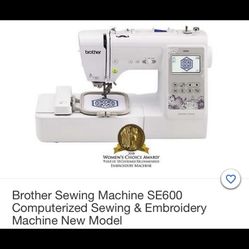 Brother Sewing Machine SE600 Computerized Sewing & Embroidery Machine New Model