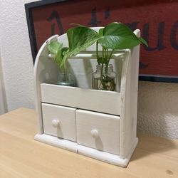Adorable White Shelf with Drawers/2 Drawers Shelf