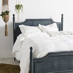Anthropologie Artisan Washed Wood Queen Bed