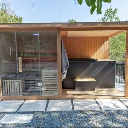 New Sauna with Covered Deck Extension