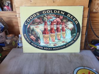 Coors Golden Beer Vintage Metal Tin Sign 13"x16"