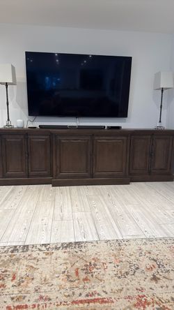 RH Dark Wood TV Console Cabinet