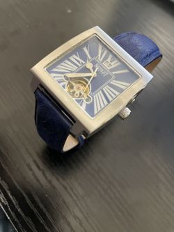 🔥Nicolet 1886 Automatic Genuine Ostrich Band Automatic Open Heart Watch