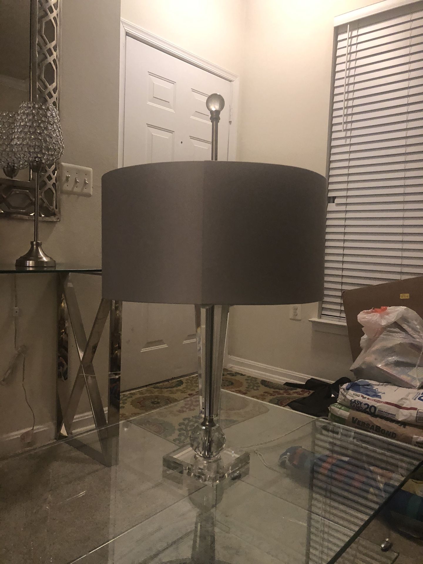 2 Crystal Lamp clear/ light gray Two