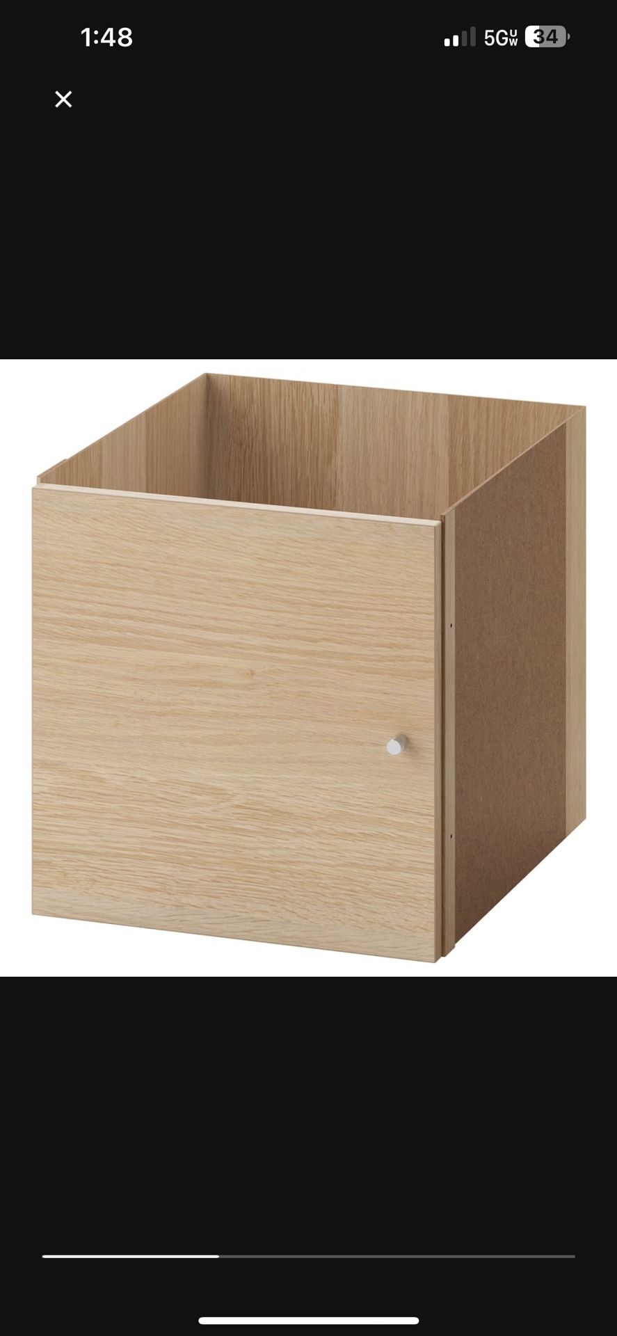 4 IKEA Kallax Insert With Door - Oak Effect