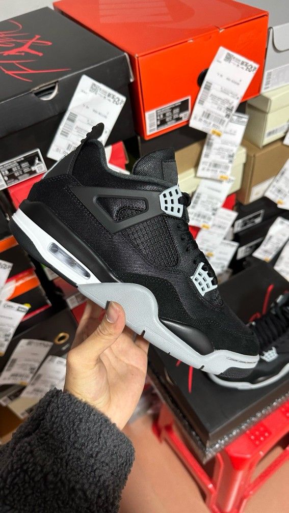 Air jordan 4s black canvas more colors available