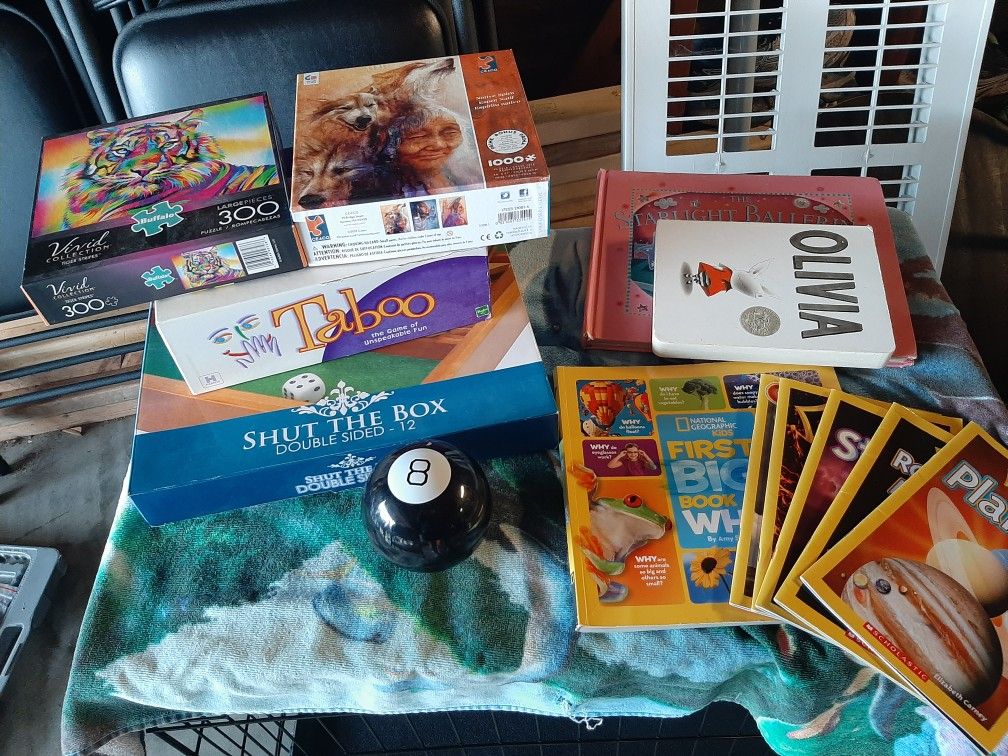 Games, books and puzzles. Take all $10. Pick up Sunday