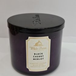 New Bath And Body Works 3wick BLACK CHERRY MERLOT candle dark cherry black raspberry merlot