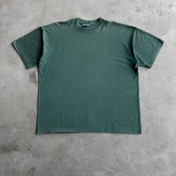 Vintage 80s Faded Boxy Blank Green Tee - XXL