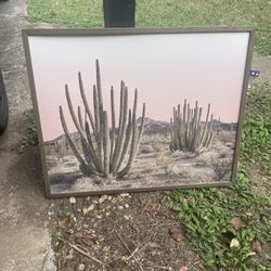 Beautiful Cactus Art Piece - Large! Framed