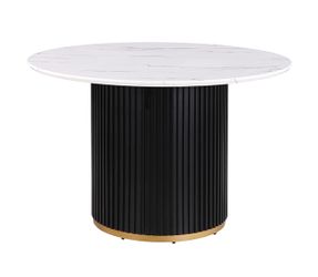 Borden Black/White Round Dining Table
