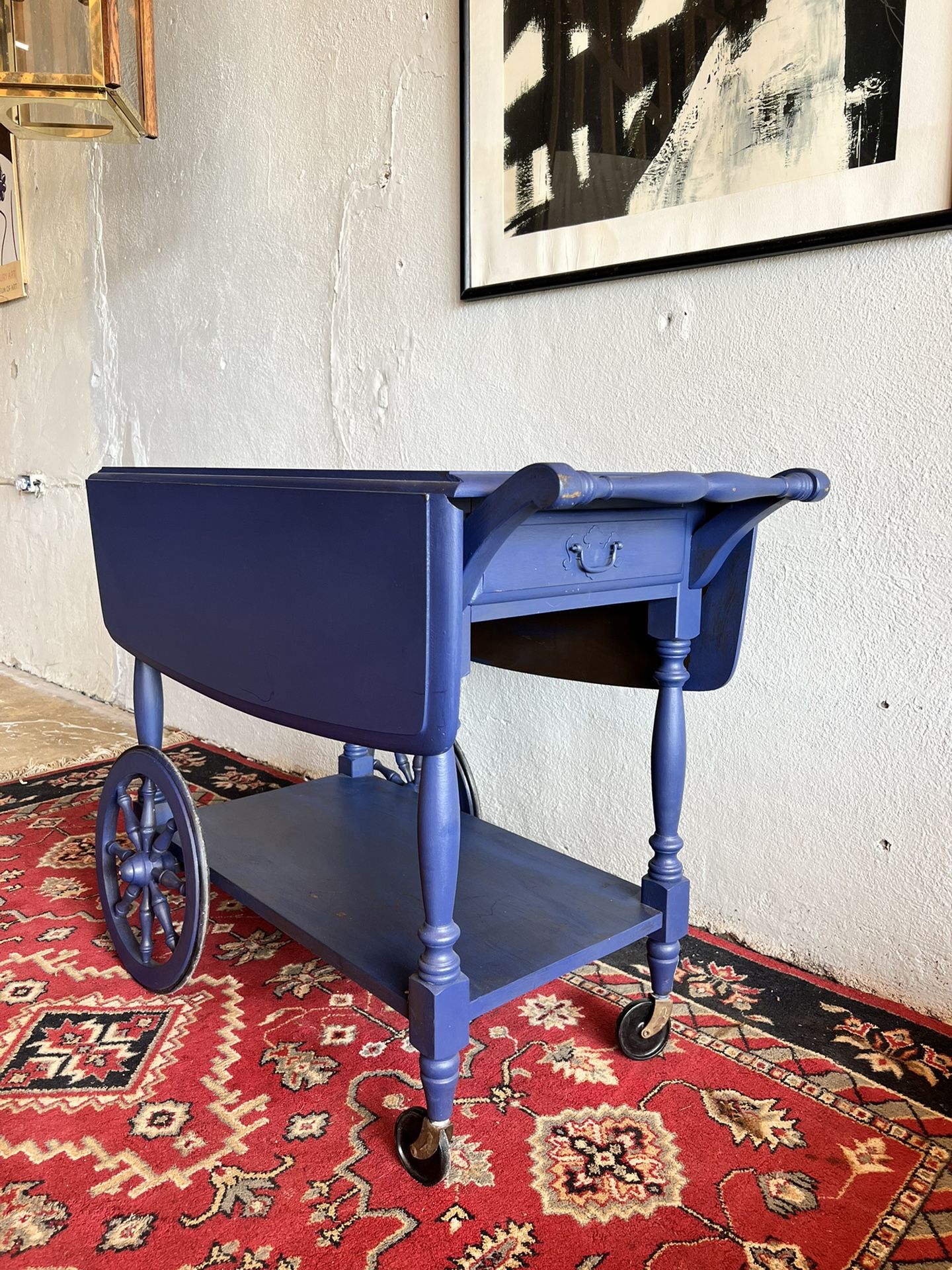  Vintage solid wood table cart