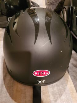 Motorcycle Helmet Hafe circle w/flames