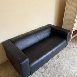 Black Leather Sofa (IKEA)
