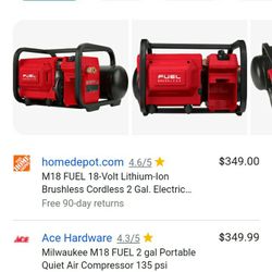 Milwawkee M18 Fuel  Cordless Quiet Air Compress