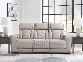 Boyington Gray Power Reclining Sofa