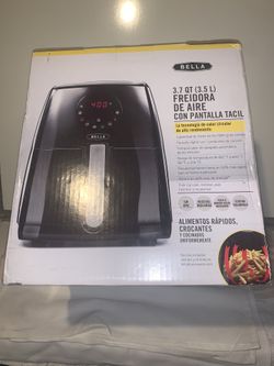 Bella 3.7 QT Digital Air Fryer, Black With Touchscreen 