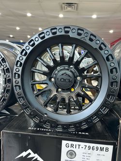 17x9 Grit Lock Off Road Matte Black W Matte Black Ring  6x139.7