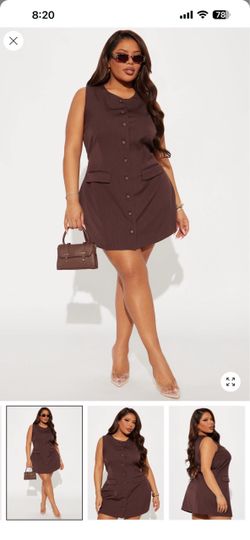 Brown plus size dress
