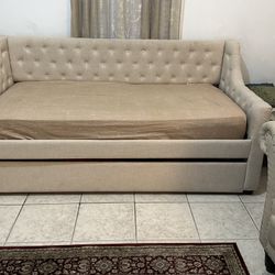 Living Room Set Including Sofa Two Chairs and Sofa Bed With trundle 