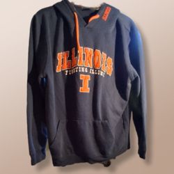 Illinois Fighting Illini Hoodie Men’s Large Colosseum Navy Orange