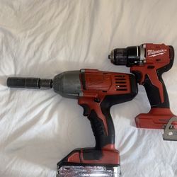 Milwaukee M18 1/2” impact with battery and drill set