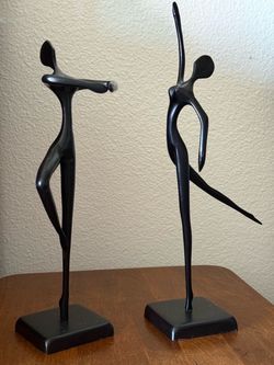 Vintage Minimalist Metal Dancer Sculptures (Set of 2) – Designed by Bodrul Khalique