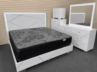 HIGH GLOSS WHITE BEDROOM SET 🤍🤩🤍🤩