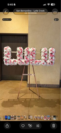 Custom Floral Letter Display on Stand