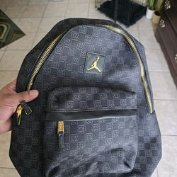 Jordan Backpack School Travel Black Gold Bag
