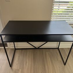 Black Metal Desk With Shelf