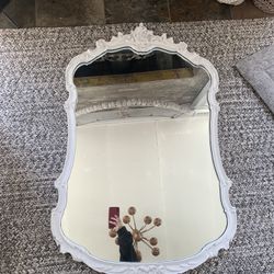 Large Heavy Wooden Antique Mirror