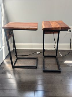 2 Side Tables with USB and AC Outlet