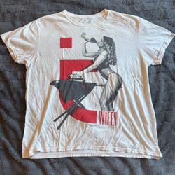 Men's White Cotton Knit Graphic Print Crew Neck Short Sleeve T-Shirt Size XL