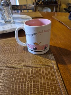 Colle.\nCtible , Mary K pink cadillac porcelain coffee mug