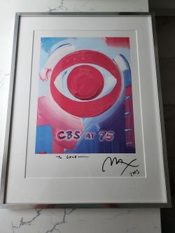 PETER MAX CBS AT 75 limited edition print SIGNED DATED FRAMED MATTED