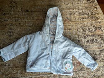 Baby Hooded Velour Jacket Light Blue