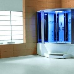 Steam Shower Whirlpool Hydrotherapy Jacuzzi Bath Tub Sauna Combo Spa 66x66x88