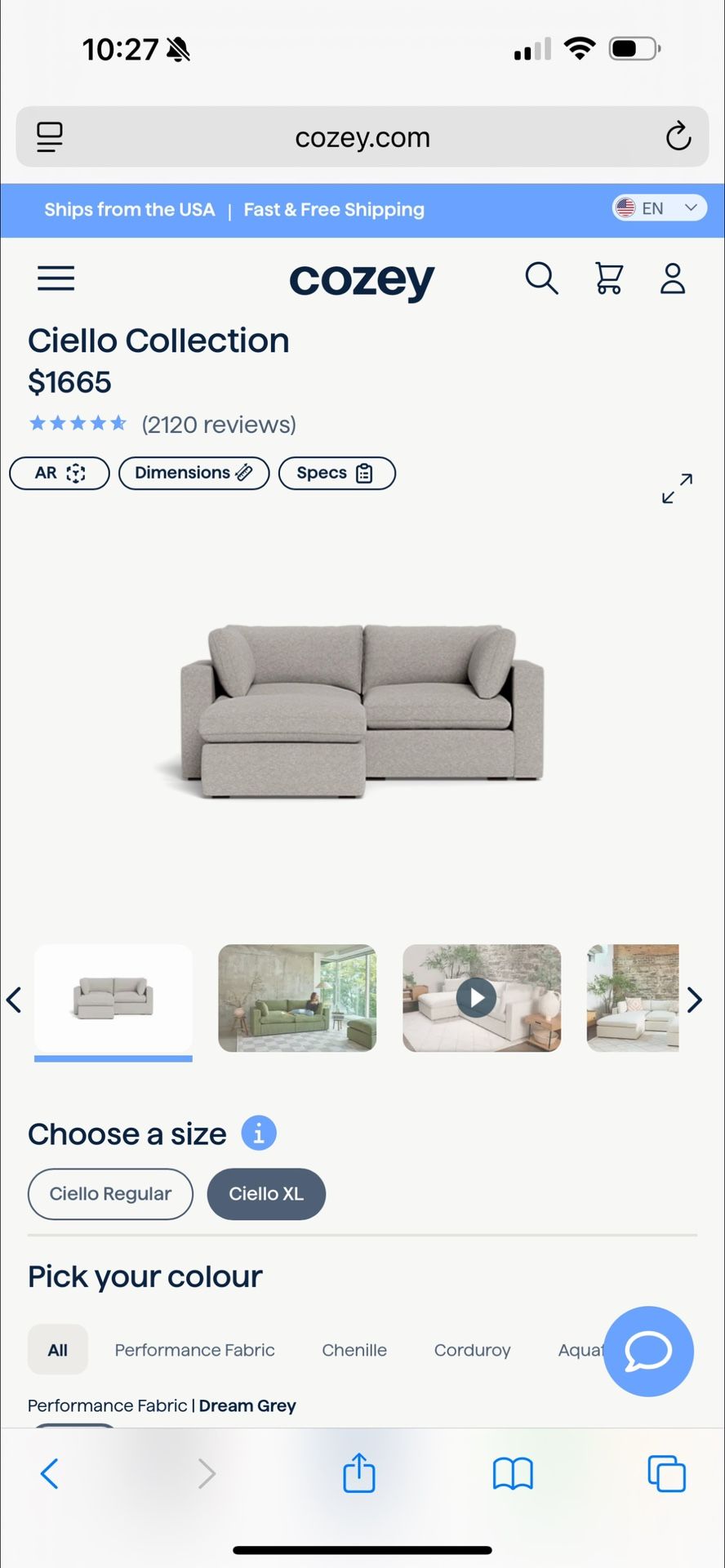 Brand New Cozy Ciello Couch