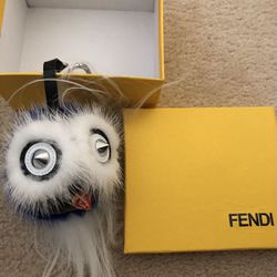 New FENDI MINI Mink BUG CHARMS Bag Keychain. Old Stock  