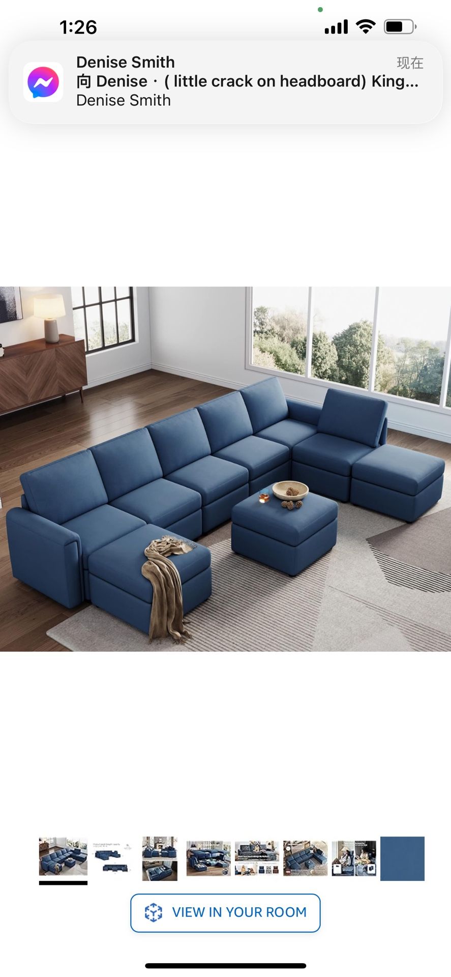 New in box Modular Sectional Sofa, Oversized Sectional Couch with Storage, Ottomans, Modular Sectional Sleeper Sofa with Memory Foam, 9 Seat U Shape S