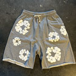 Denim Tears Grey And White Shorts