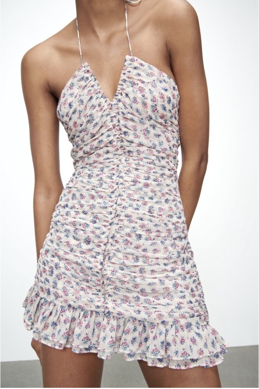 Zara Strapless Floral Dress